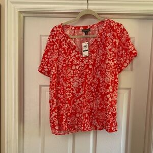 Style & Co. Red Floral Blouse